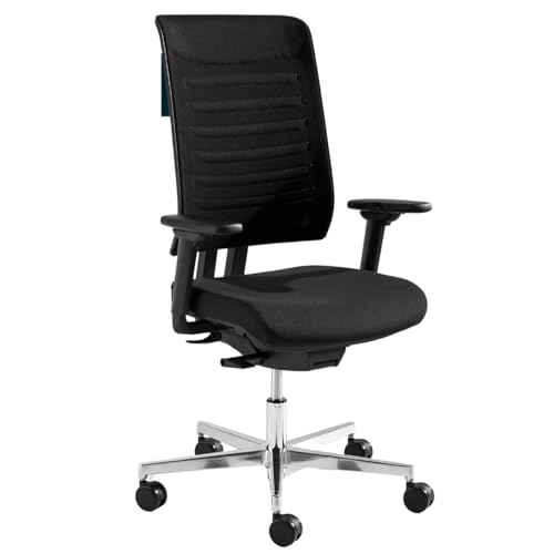 SCHÄFER SHOP SSI PROLINE Premium S2 Synchronmechanik gewichtsregulierend verstellbare Lordosenstütze Muldensitz ergonomische Rückenlehne Universalrollen Aluminium Fusskreuz (mit Armlehnen) von SCHÄFER SHOP