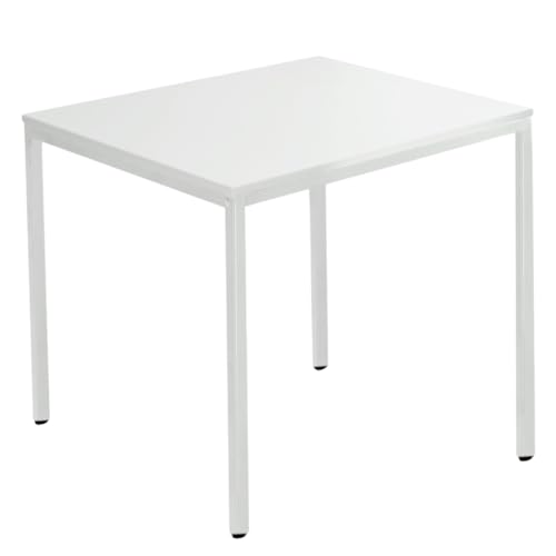 SCHÄFER SHOP Pure Stahlrohrtisch, Rechteck, Quadratrohrfuß, B 800 x T 700 x H 720 mm, lichtgrau/lichtgrau von SCHÄFER SHOP