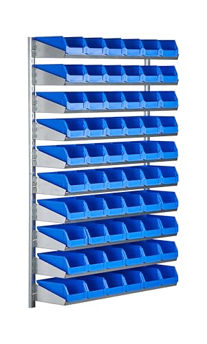 SCHÄFER SHOP Wandregal mit 10 Böden und 60 Kästen im Maß 100 x 64 x 15,5 cm – platzsparendes Kleinteileregalsystem zur Wandmontage von SCHÄFER SHOP