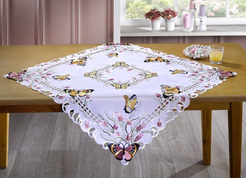 Tisch- und Raumdekoration aus dem Hause Schäfer, Größe 185 (Tischdecke, 85x 85 cm), Weiss von SCHÄFER