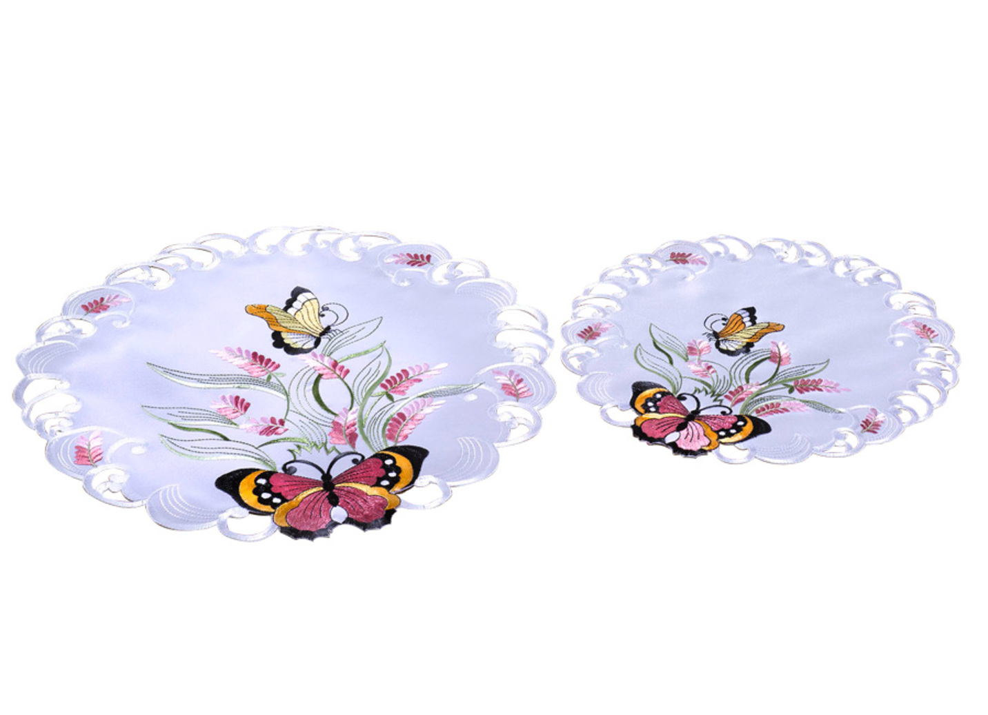 Tisch- und Raumdekoration aus dem Hause Schäfer, Größe 300 (2 Deckchen rund, ø 30 cm), Weiss von SCHÄFER