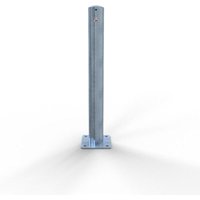 Schake Absperrpfosten ortsfest für Dübelbefestigung mit Bodenplatte aus Stahlrohr verzinkt Ø102x2,9mm mit Stahlkappe 900mm Überflur von SCHAKE