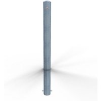 Schake Absperrpfosten ortsfest zum Einbetonieren aus Stahlrohr verzinkt Ø102x2,9mm mit Erdanker und Stahlkappe 900mm Überflur von SCHAKE