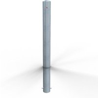 Schake Absperrpfosten ortsfest zum Einbetonieren aus Stahlrohr verzinkt Ø108x2,9mm und Stahlkappe 900mm Überflur von SCHAKE