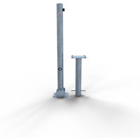 Schake Absperrpfosten umlegbar zum Einbetonieren aus Stahlrohr verzinkt Ø60x2,5mm mit Dreikantverschluss und Stahlkappe 900mm Überflur von SCHAKE