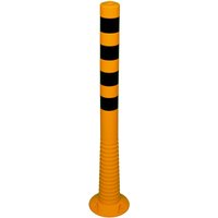 Schake Flexipfosten Ø80mm in gelb mit schwarzen Streifen und Dübelbefestigung aus PUR 1000mm hoch von SCHAKE