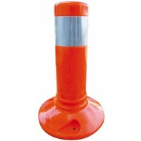 Schake Flexipfosten Ø80mm in rot mit weiß reflektierenden Streifen und Dübelbefestigung aus PUR 300mm hoch von SCHAKE