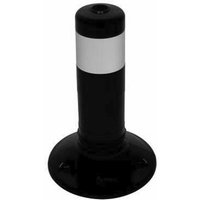 Schake Flexipfosten Ø80mm in schwarz mit weiß reflektierenden Streifen und Dübelbefestigung aus PUR 300mm hoch von SCHAKE