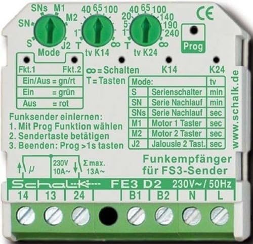 230V AC (UP), 2 Vororteingänge, Zeitfkt. SCHALK FE3 D2 von SCHALK