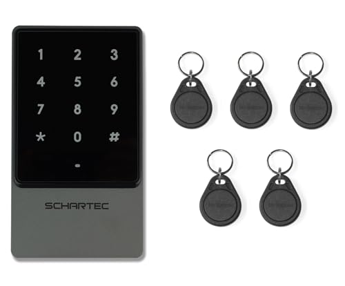 SCHARTEC Codetaster mit RFID Chip Transponder Taster Set Karten Leser Transponder Lesegerät Zugangskontrolle Code Tastatur Türöffner SCHARTEC Codetaster mit RFID Chip Transponder Taster Set Karten Leser Transponder Lesegerät Zugangskontrolle Code Tastatur Türöffner von Schartec