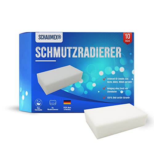 10er Set Schaumex Schmutzradier - Der Zauberschwamm Schmutzradierer Sneakerschwamm für Ceranfeld Küche Bad von SCHAUMEX
