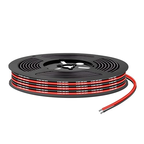 Silikonkabel,Silikon Elektronik Kabel-SCHDRA 2,07 mm² 14AWG Super flexibles Elektrokabe 5m (2,5m Schwarz & 2,5m Rot) geeignet für Fernsteuerungsmodelle, Lampen, Haushaltsgeräte und mehr von SCHDRA