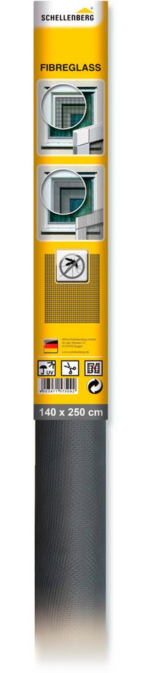SCHELLENBERG Fliegengitter-Gewebe aus Fiberglas, (Packung, 1-St), Insektenschutz Rolle für Fenster und Tür, verschiedene Maße von SCHELLENBERG
