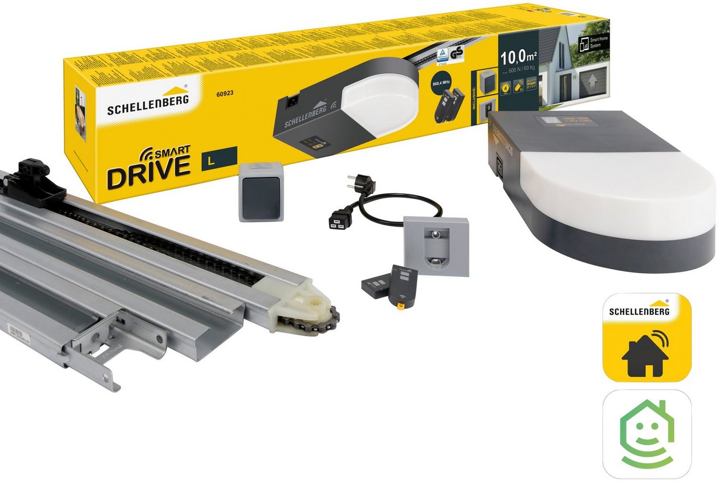 SCHELLENBERG Garagentorantrieb Smart Drive M, smarter Funk-Antrieb für Tore bis 8 m², (1-tlg), Torantriebe inkl. Zubehör von SCHELLENBERG