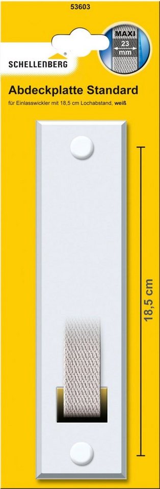 SCHELLENBERG Gurtwickler-Abdeckplatte Standard Maxi, 18,5 cm Lochabstand, langlebig aus Kunststoff, Zubehör für Einlassgurtwickler, Rollladen Abdeckblenden für Gurtwickler und Einlasswickler von SCHELLENBERG