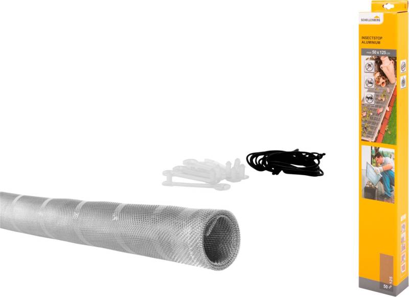 SCHELLENBERG Lichtschachtabdeckung aus Aluminiumgewebe inkl. Befestigungsmaterial, ohne Rahmen, (Set, 1-St), Lichtschacht zur Kellerschachtabdeckung, 50 x 125 cm, Aluminium Natur von Schellenberg