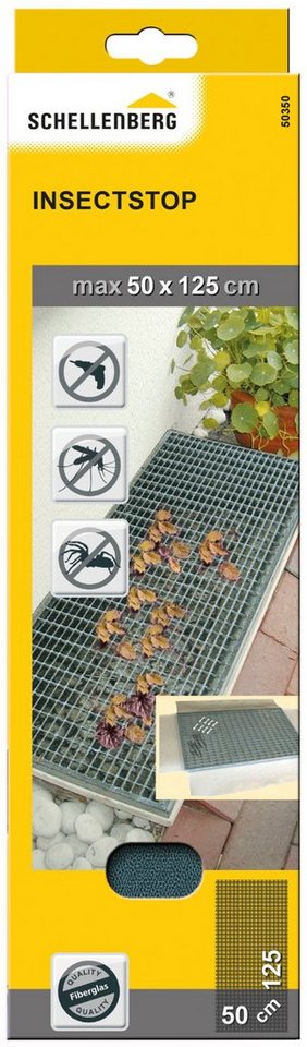 SCHELLENBERG Lichtschachtabdeckung aus Fiberglasgewebe inkl. Befestigungsmaterial, ohne Rahmen, (Set, 1-St), Lichtschacht zur Kellerschachtabdeckung, 50 x 125 cm, anthrazit von Schellenberg