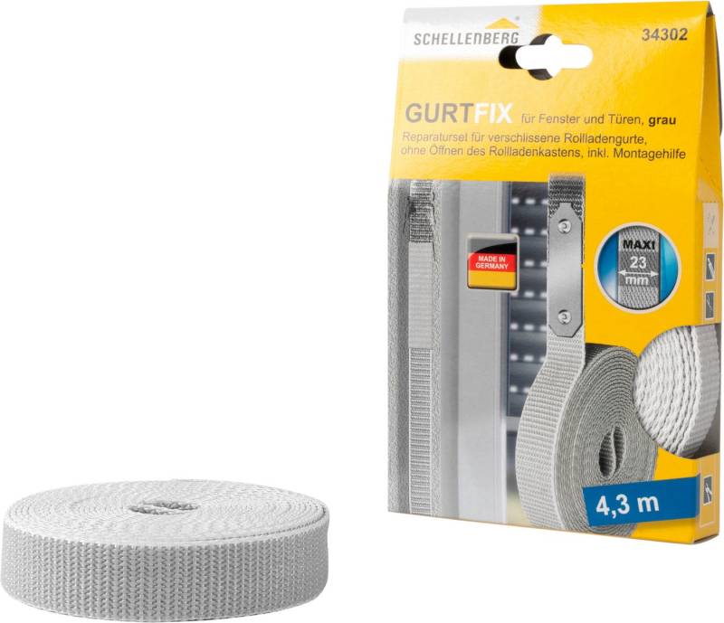SCHELLENBERG Reparatur-Set Rollladen Gurtfix für das Rollladensystem Maxi, Set, 1-St., für alte Gurtbänder in unterschiedlichen Farben, 23 mm x 4,3 m von SCHELLENBERG