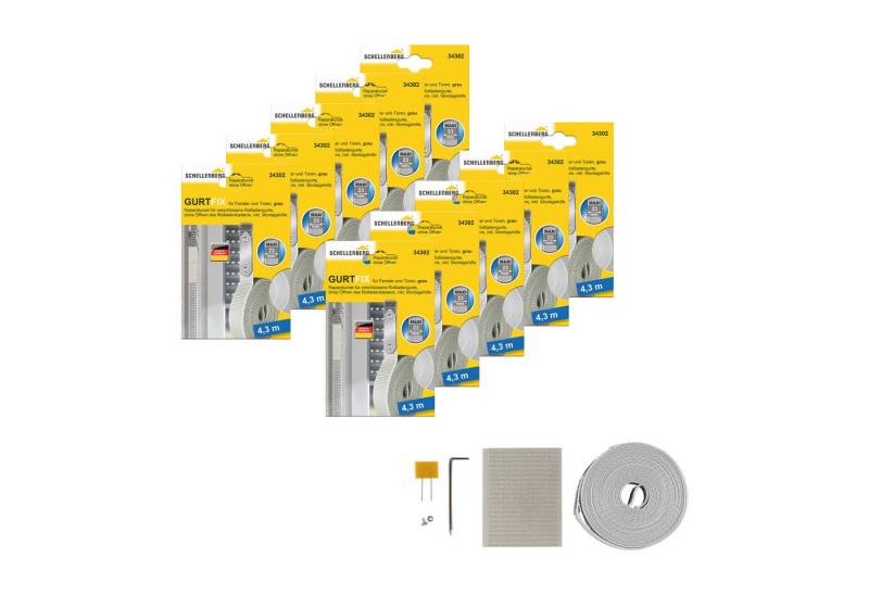 SCHELLENBERG Reparatur-Set Rollladen Gurtfix für das Rollladensystem Maxi, Set, 10-St., für alte Gurtbänder in unterschiedlichen Farben, 23 mm x 4,3 m von SCHELLENBERG