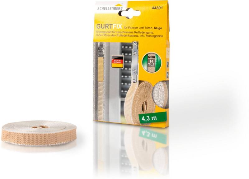 SCHELLENBERG Reparatur-Set Rollladen Gurtfix für das Rollladensystem Mini, Set, 1-St., für alte Gurtbänder in unterschiedlichen Farben, 14 mm x 4,3 m von SCHELLENBERG