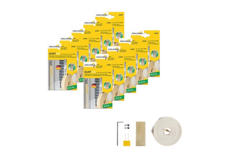 SCHELLENBERG Reparatur-Set Rollladen Gurtfix für das Rollladensystem Mini, Set, 10-St., für alte Gurtbänder in unterschiedlichen Farben, 14 mm x 4,3 m von SCHELLENBERG