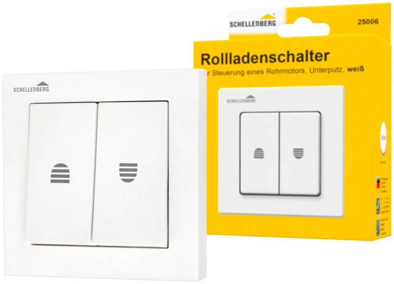 SCHELLENBERG Schalter für Jalousien mit Rastfunktion zur Unterputzmontage, Rollladenschalter für elektrischen Rollladen und Markisen von SCHELLENBERG