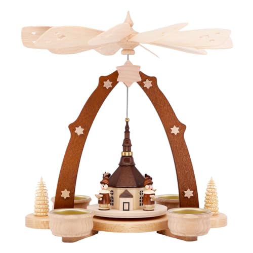 SCHENK HOLZKUNST Teelichtpyramide mit Seiffener Kirche von SCHENK HOLZKUNST