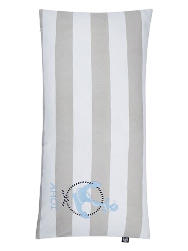 SCHIETWETTER Accessoire Kissenbezug AHOI 80x40cm, Kissenhülle, Zierkissen, Dekokissen, gestreift, Anker, maritim Stein OS von SCHIETWETTER
