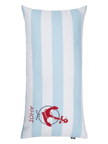 SCHIETWETTER Accessoire Kissenbezug AHOI 80x40cm, Kissenhülle, Zierkissen, Dekokissen, gestreift, Anker, maritim hellblau OS von SCHIETWETTER