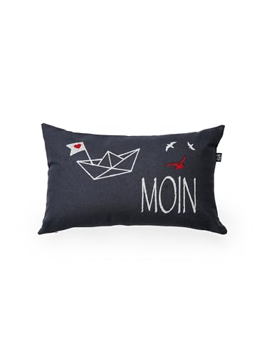 SCHIETWETTER Accessoire Kissenbezug Moin 30x50cm, Zierkissen, maritimes Dekokissen, Kissenhülle Navy OS von SCHIETWETTER