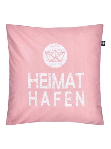 SCHIETWETTER Kissenbezug Heimathafen 50x50cm, Kissenhülle, Zierkissen, Dekokissen, maritim rosé OS von SCHIETWETTER