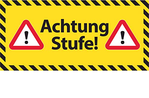 SCHILDER HIMMEL Achtung Stufe Schild Kunststoff, Nr 521 Größe 30 x 14cm, 2mm stark von SCHILDER HIMMEL