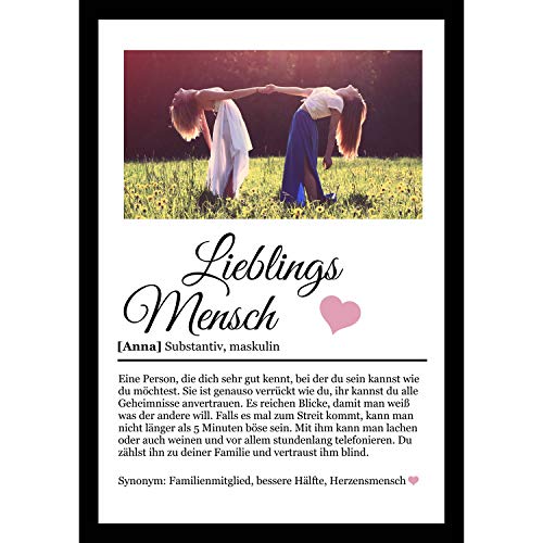 SCHILDER HIMMEL Freundschaft Holz-Poster mit Wunschbild/Name | Lieblingsmensch Geschenk | Wandbilder | Geburtstag | Wanddeko Dekortion | Liebe Herz | Geschenk für die Liebsten von SCHILDER HIMMEL