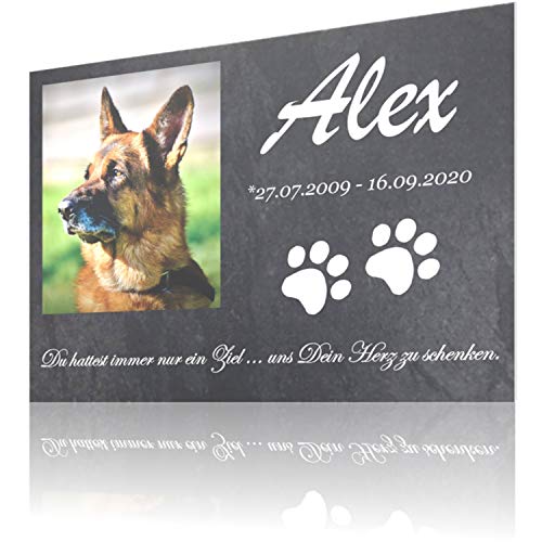 SCHILDER HIMMEL Gedenktafel für Hund & Katze mit Foto Wunschbild und Wunschtext, Größe ab 20 x 15cm von SCHILDER HIMMEL