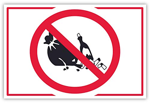 SCHILDER HIMMEL Müll abladen verboten Schild 21x15cm Kunststoff mit Klebestreifen, Nr 188 in verschiedenen Größen (A0 bis A5) und Materialien von SCHILDER HIMMEL