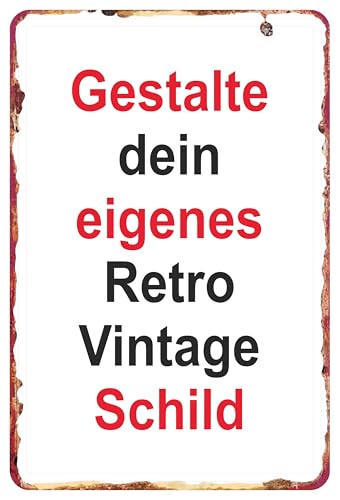 SCHILDER HIMMEL NEU - Vintage Retro Blech Schild personalisieren – Deko Schild mit eigenem Foto und Text. Für Küche, Flur, Wohnzimmer usw. Hochwertiges Metallschild in Emaille-Optik von SCHILDER HIMMEL