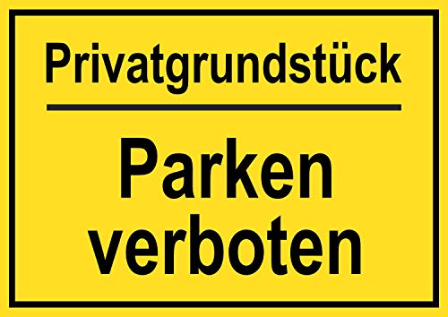 SCHILDER HIMMEL Parken verboten Privatgrundstück Schild 21x15cm Alu-Verbund, Nr 6441 in verschiedenen Größen (A0 bis A5) und Materialien von SCHILDER HIMMEL