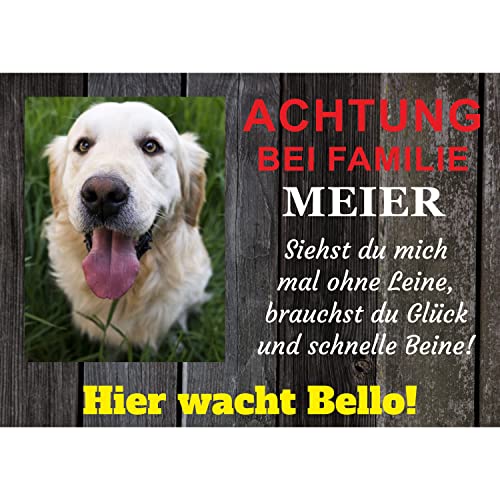 SCHILDER HIMMEL Personalisiert mit eigenem Hunde Foto und Text - Achtung Warnung Hier Wache Ich - Geschenkidee für Hundebesitzer/Türschild/Hundeschild SCHILDER HIMMEL Personalisiert mit eigenem Hunde Foto und Text - Achtung Warnung Hier Wache Ich - Geschenkidee für Hundebesitzer/Türschild/Hundeschild von SCHILDER HIMMEL