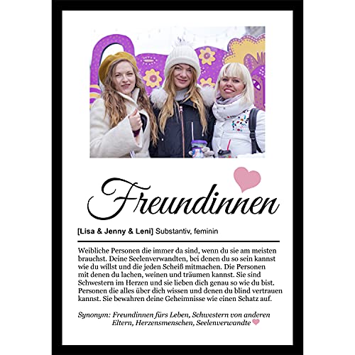 SCHILDER HIMMEL Freundschaft Holz-Poster mit Wunschbild/Name | Freundinnen Geschenk | Wandbilder | Geburtstag | Wanddeko Deko Dekortion | Liebe Herz | Geschenk für die Liebsten von SCHILDER HIMMEL