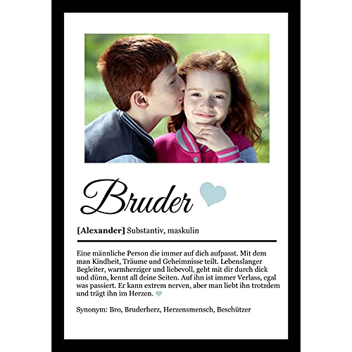 SCHILDER HIMMEL Freundschaft Poster Wunschbild/Name | Bruder Geschenk | Wandbilder Wohnzimmer | Geburtstag | Wanddeko Deko Dekortion | Liebe Herz | Geschenk für die Liebsten von SCHILDER HIMMEL