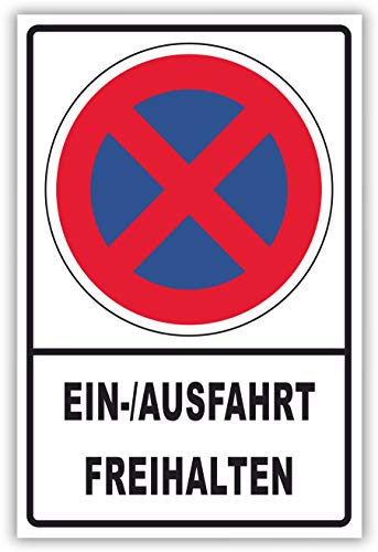 SCHILDER HIMMEL anpassbares Ausfahrt Einfahrt freihalten Schild 42x29cm Alu-Verbund mit Schrauben, Nr 152 eigener Text/Bild verschiedene Größen/Materialien von SCHILDER HIMMEL
