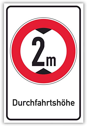 SCHILDER HIMMEL anpassbares Durchfahrtshöhe Schild 21x15cm Kunststoff mit Schrauben, 2 Meter Nr 695 eigener Text/Bild verschiedene Größen/Materialien von SCHILDER HIMMEL