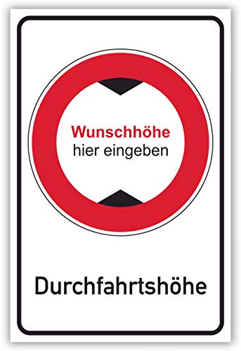 SCHILDER HIMMEL anpassbares Durchfahrtshöhe Schild A5 Alu-Verbund mit Klebestreifen, Nr 694 eigener Text/Bild verschiedene Größen/Materialien SCHILDER HIMMEL anpassbares Durchfahrtshöhe Schild A5 Alu-Verbund mit Klebestreifen, Nr 694 eigener Text/Bild verschiedene Größen/Materialien von SCHILDER HIMMEL