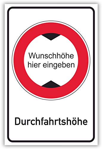 SCHILDER HIMMEL anpassbares Durchfahrtshöhe Schild A5 Alu-Verbund mit Klebestreifen, Nr 695 eigener Text/Bild verschiedene Größen/Materialien SCHILDER HIMMEL anpassbares Durchfahrtshöhe Schild A5 Alu-Verbund mit Klebestreifen, Nr 695 eigener Text/Bild verschiedene Größen/Materialien von SCHILDER HIMMEL