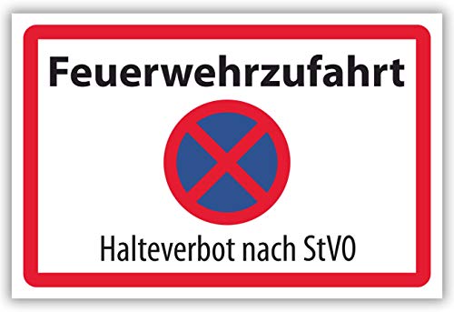 SCHILDER HIMMEL anpassbares Feuerwehrzufahrt Schild 42x29cm Alu-Verbund mit Schrauben, Halteverbot Nr 61p eigener Text/Bild verschiedene Größen/Materialien von SCHILDER HIMMEL