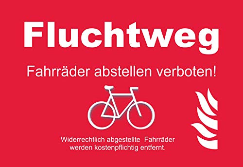 SCHILDER HIMMEL anpassbares Fluchtweg Fahrräder abstellen verboten! Schild 30x21cm Kunststoff mit Klebestreifen, Nr 5339 eigener Text/Bild verschiedene Größen/Materialien SCHILDER HIMMEL anpassbares Fluchtweg Fahrräder abstellen verboten! Schild 30x21cm Kunststoff mit Klebestreifen, Nr 5339 eigener Text/Bild verschiedene Größen/Materialien von SCHILDER HIMMEL
