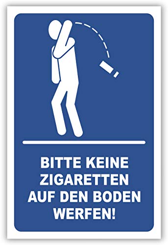 SCHILDER HIMMEL anpassbares Keine Zigaretten wegwerfen Schild 21x15cm Kunststoff mit Klebestreifen, Nr 242 eigener Text/Bild verschiedene Größen/Materialien SCHILDER HIMMEL anpassbares Keine Zigaretten wegwerfen Schild 21x15cm Kunststoff mit Klebestreifen, Nr 242 eigener Text/Bild verschiedene Größen/Materialien von SCHILDER HIMMEL