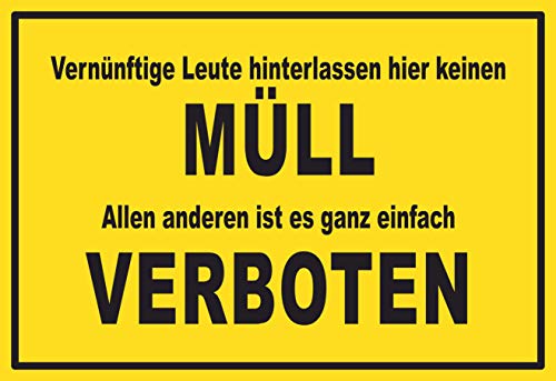 SCHILDER HIMMEL anpassbares Müll abladen verboten Schild 21x15cm Kunststoff, Nr 187 eigener Text/Bild verschiedene Größen/Materialien von SCHILDER HIMMEL