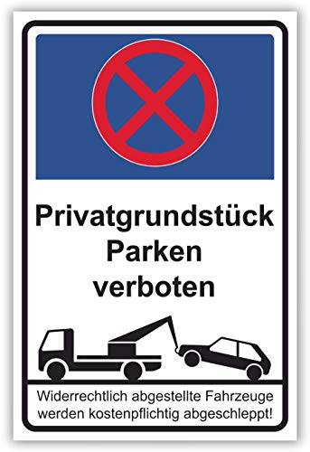 SCHILDER HIMMEL anpassbares Parken verboten Schild 59x42cm Alu-Verbund mit Schrauben, Privatgrundstück Nr 54 eigener Text/Bild verschiedene Größen/Materialien von SCHILDER HIMMEL