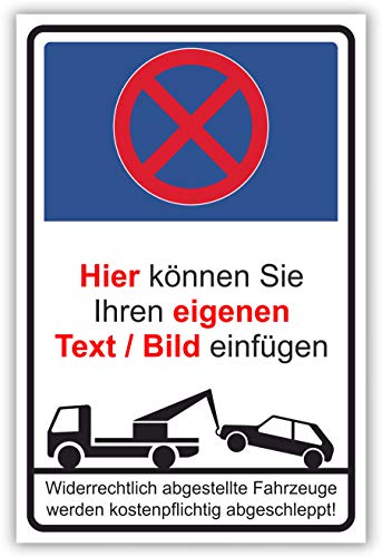 SCHILDER HIMMEL anpassbares Parken verboten Schild A5 Alu-Verbund mit Klebestreifen, Privatgrundstück Nr 54 eigener Text/Bild verschiedene Größen/Materialien von SCHILDER HIMMEL